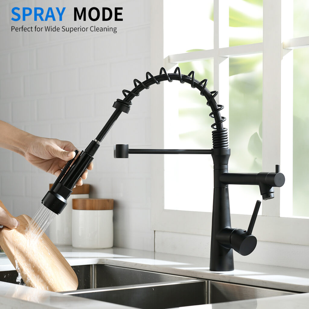 pull down kitchen faucet with flexible sprayer